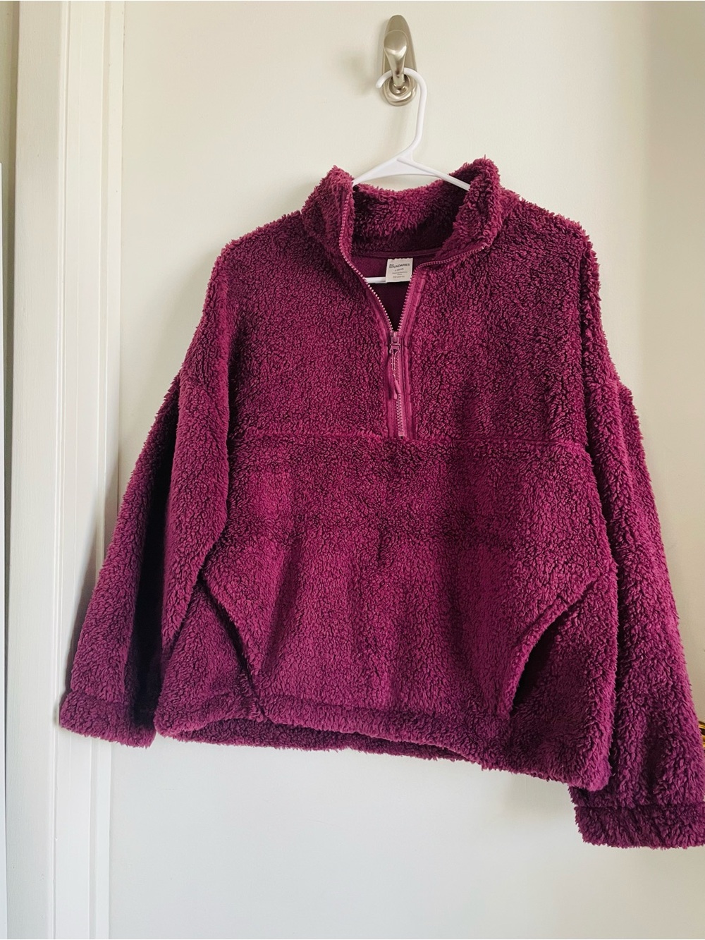 No Boundaries Plush Sherpa Sweater - Berry
